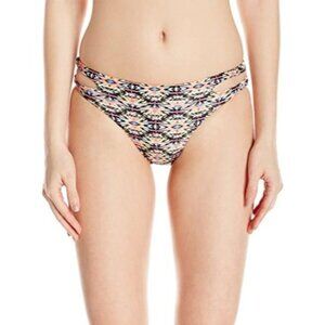 BILLABONG Jammin Bikini Bottoms Sz L Geo Print Multicolor Keyhole Full Coverage